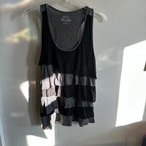 Gray and Black Tank Top